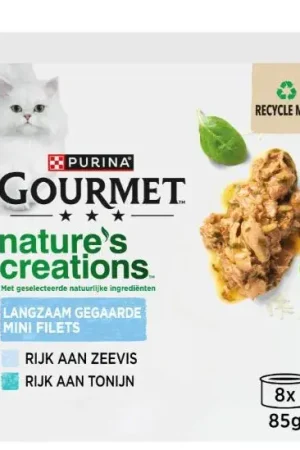 Actieprijs Gourmet Nature‘S Creations Blik Mousse Met Saus Zeevis MP 8x85 gr